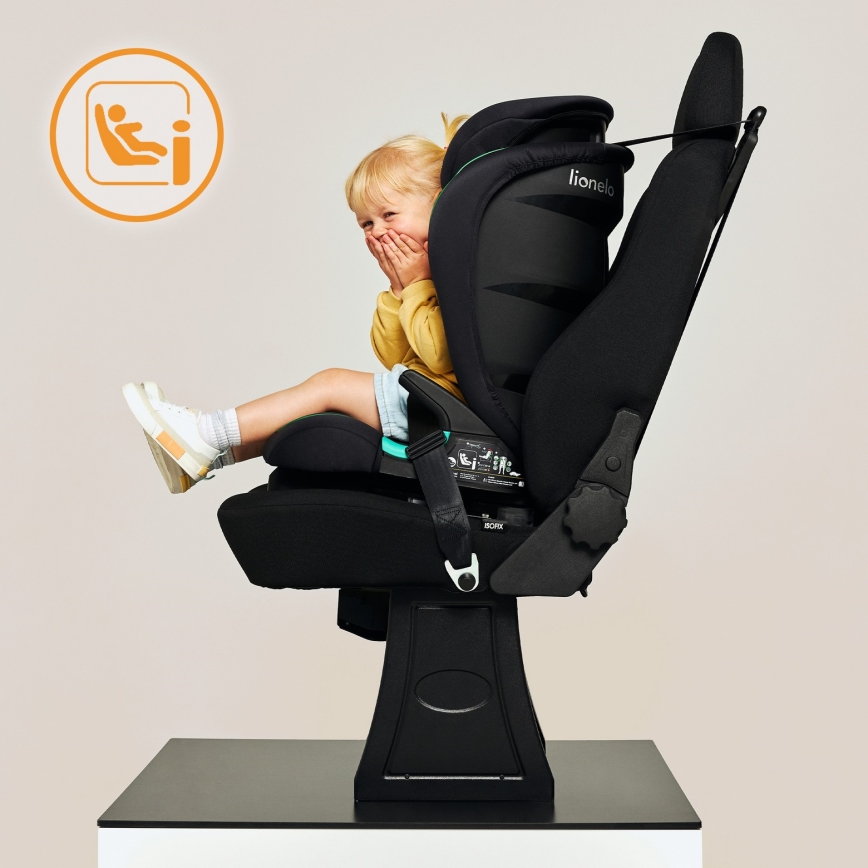 Lionelo - Bilbarnstol NEAL i-Size 100-150 cm Svart Onyx