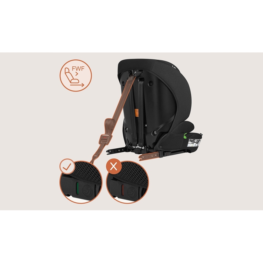 Lionelo - BILLY i-Size bilbarnstol 76-150 cm Svart Carbon