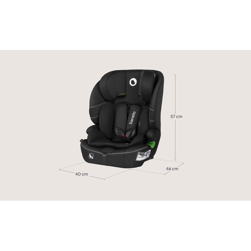 Lionelo - BILLY i-Size bilbarnstol 76-150 cm Svart Carbon