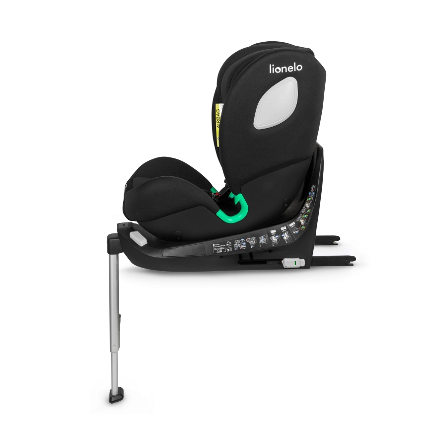 Lionelo - BRAAM i-Size vridbar bilbarnstol med bas, 40–150 cm Black Carbon