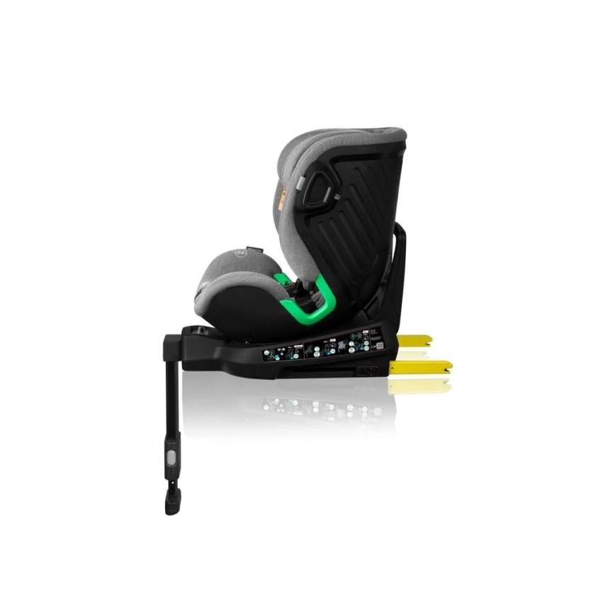 Lionelo - Bilbarnstol med bas, roterbar HARMONY i-Size 40-150 cm svart/grå