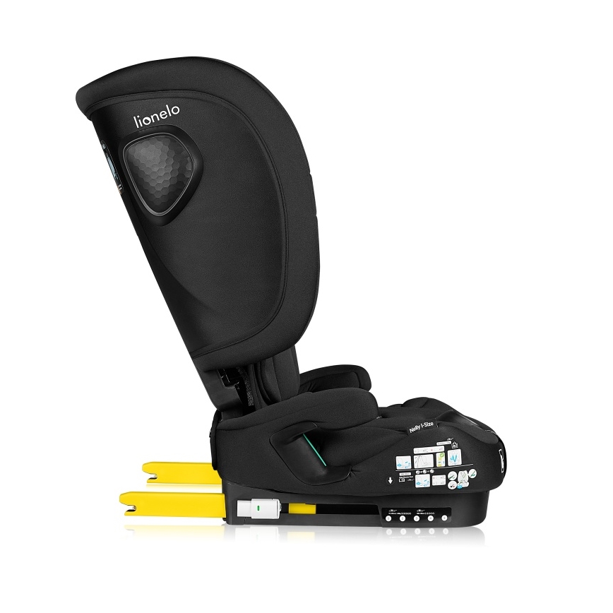 Lionelo - Hopfällbar bilbarnstol NELLY i-Size 76-150 cm svart kolfiber