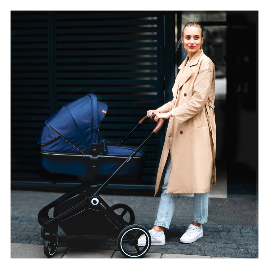Lionelo - Kombinerad 2-i-1-barnvagn MIKA Blue Navy