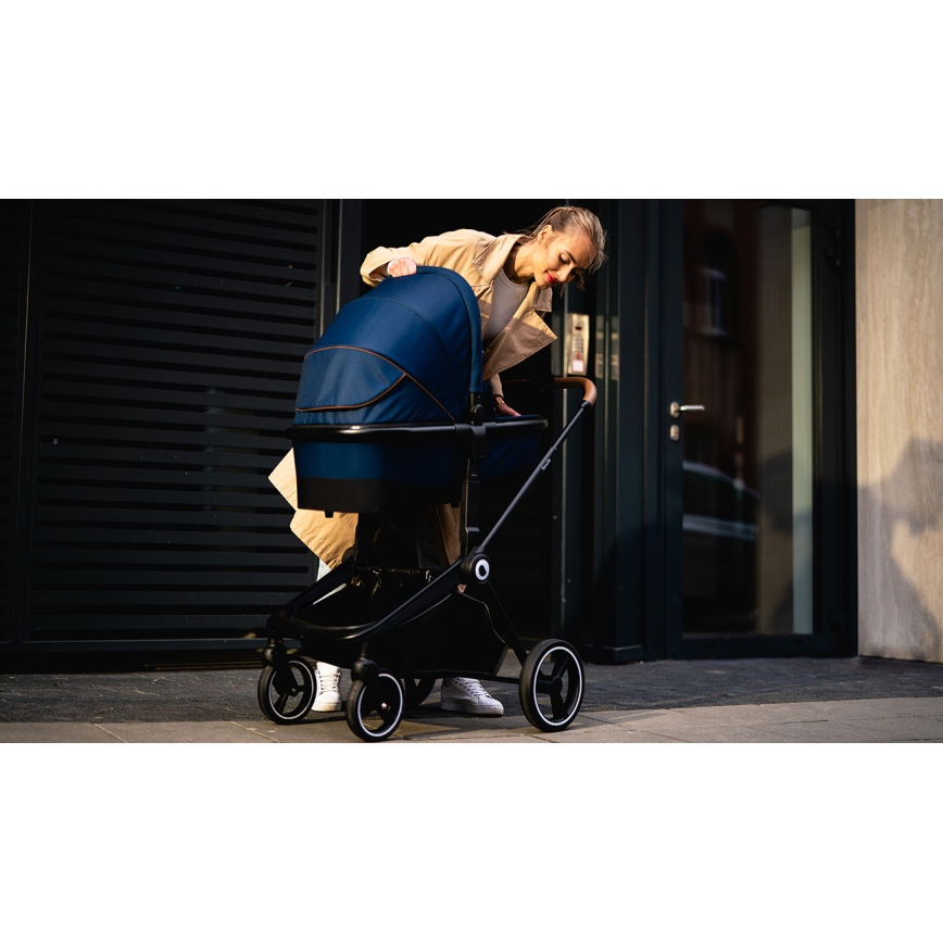 Lionelo - Kombinerad 2-i-1-barnvagn MIKA Blue Navy
