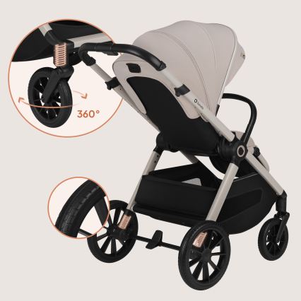 Lionelo - Kombinerad 3-i-1 barnvagn LAYLA Beige Sand