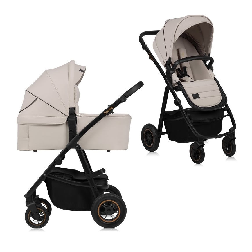 Lionelo - Kombinerad barnvagn 2-i-1 AMBER PLUS Beige Sand