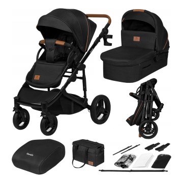 Lionelo - Kombinerad barnvagn 2-i-1 MARI TOUR Black Onyx