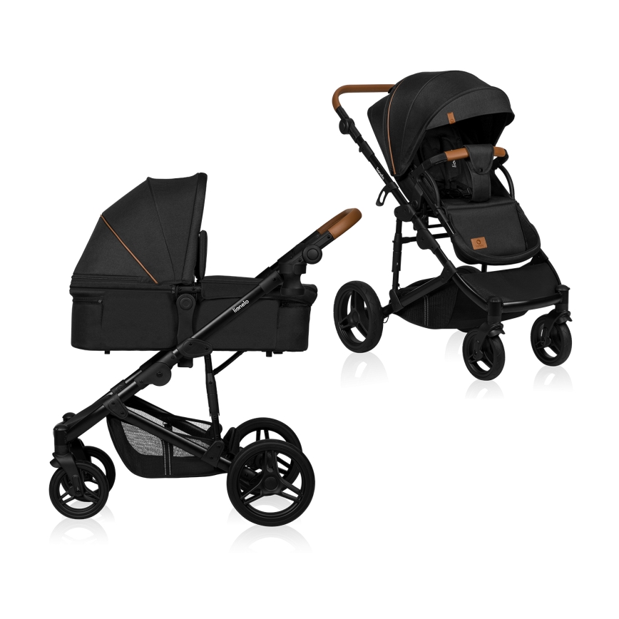 Lionelo - Kombinerad barnvagn 2-i-1 MARI TOUR Black Onyx