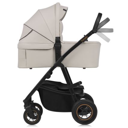 Lionelo - Kombinerad barnvagn 3 i 1 AMBER PLUS Beige Sand