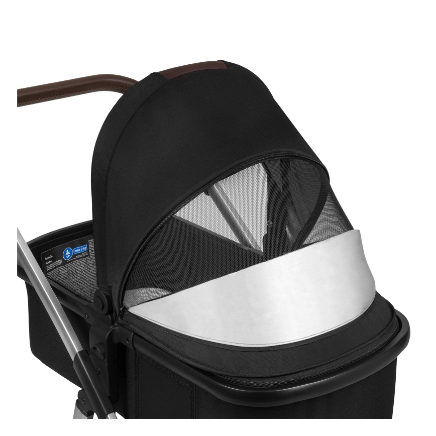 Lionelo - Kombinerad barnvagn 3-i-1 AMBER Svart/Silver