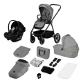 Lionelo - Kombinerad barnvagn 3-i-1 MERIL Grey Stone
