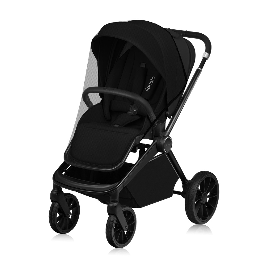 Lionelo - Kombinerad barnvagn 3-i-1 MIKA PLUS Black Onyx