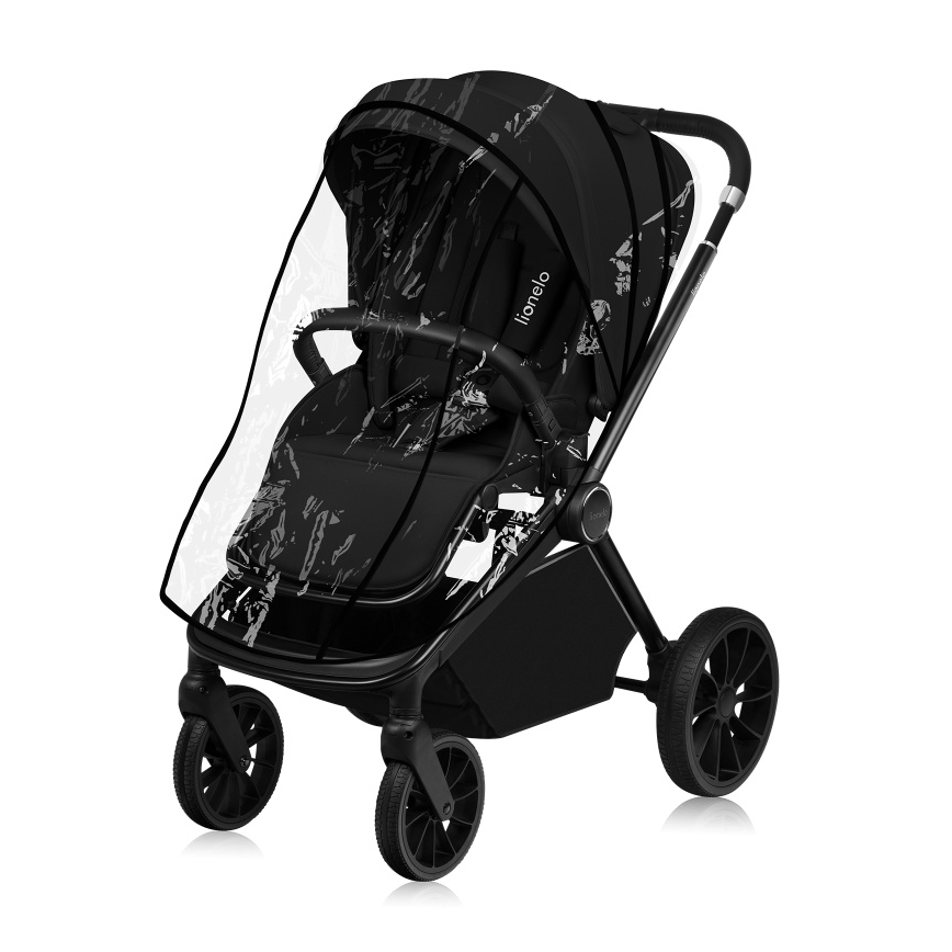 Lionelo - Kombinerad barnvagn 3-i-1 MIKA PLUS Black Onyx