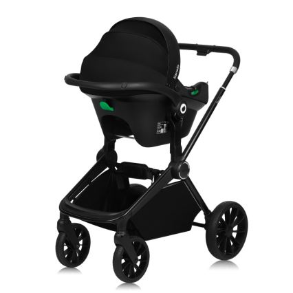 Lionelo - Kombinerad barnvagn 3-i-1 MIKA PLUS Black Onyx