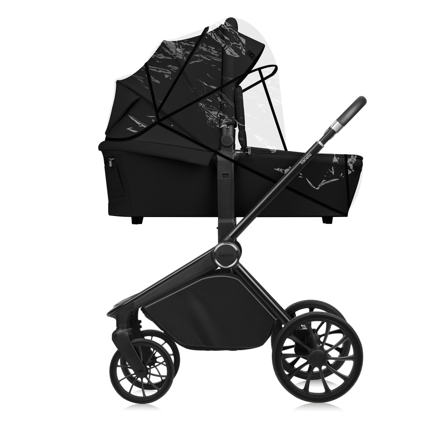 Lionelo - Kombinerad barnvagn 3-i-1 MIKA PLUS Black Onyx