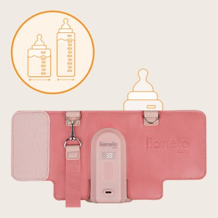 Lionelo - Laddningsbar flaskvärmare THERMUP GO EVO 18W/5V rosa