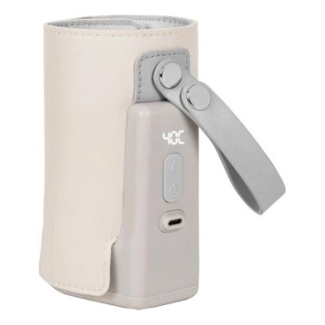 Lionelo - Laddningsbar flaskvärmare THERMUP GO PLUS 10W/5V beige