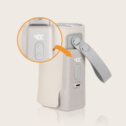 Lionelo - Laddningsbar flaskvärmare THERMUP GO PLUS 10W/5V beige
