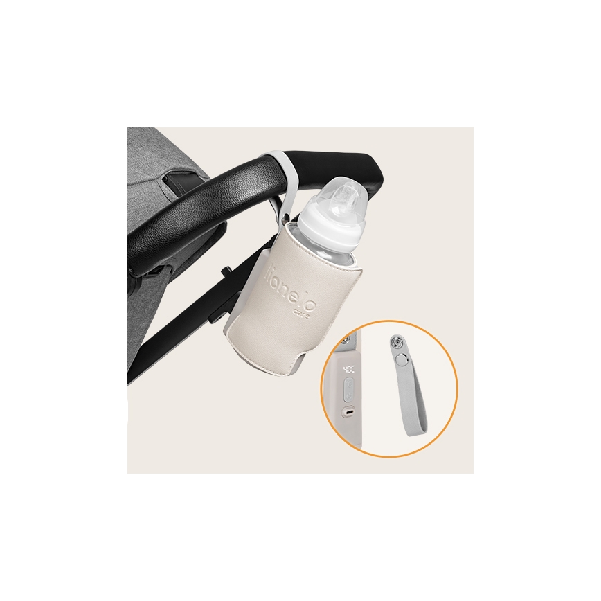 Lionelo - Laddningsbar flaskvärmare THERMUP GO PLUS 10W/5V beige