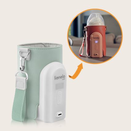 Lionelo - Laddningsbar nappflaskvärmare THERMUP GO EVO 18W/5V grön/vit