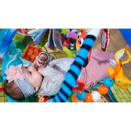 Lionelo - Lekmatta för barn med lekhus AGNES PLUS