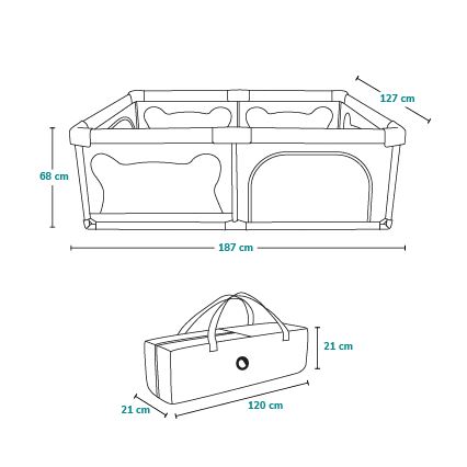 Lionelo - Lekhagegrind WILLOW grå