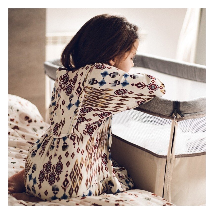 Lionelo LEONIE 3 i 1 spjälsäng, grå/beige