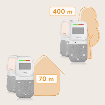 Lionelo - Ljudbabymonitor med trådlös laddning BABYLINE 2.3 5V