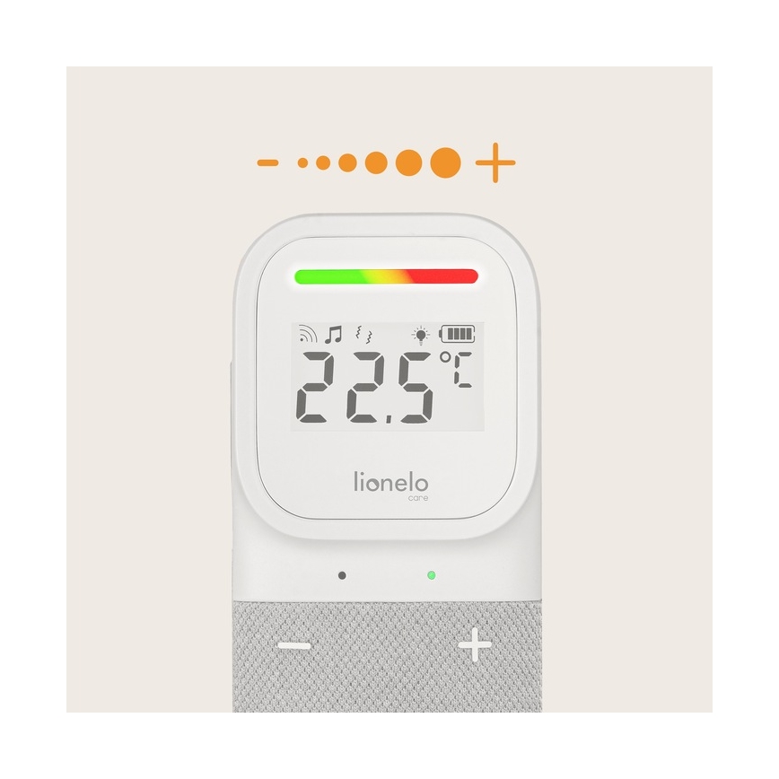 Lionelo - Ljudbabymonitor med trådlös laddning BABYLINE 2.3 5V