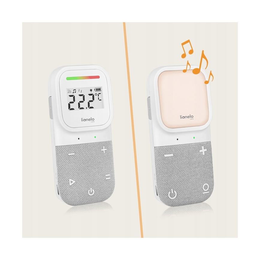 Lionelo - Ljudbabymonitor med trådlös laddning BABYLINE 2.3 5V