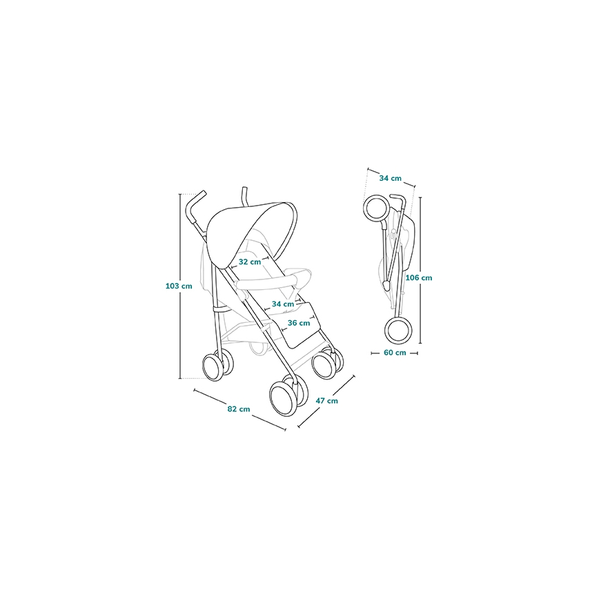 Lionelo - Paraplyvagn ELIA mörkgrå