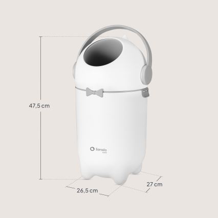 Lionelo - PUREBIN blöjhink 10 l, vit