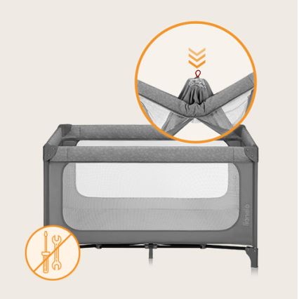 Lionelo - Resesäng JASMIN EASY FOLD Grey Stone