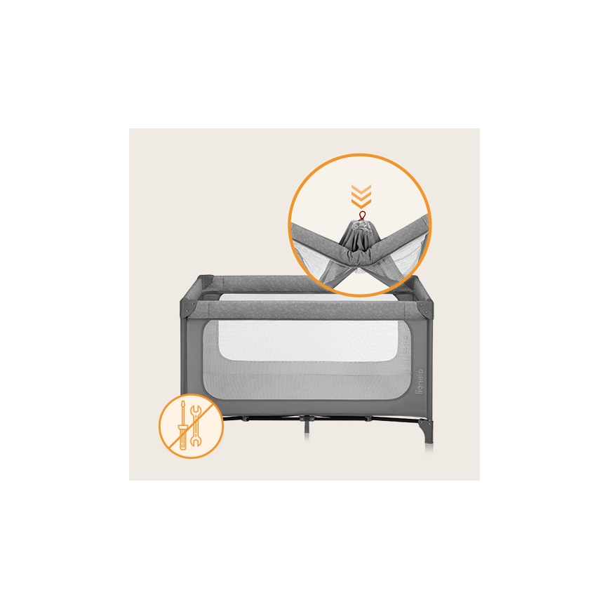 Lionelo - Resesäng JASMIN EASY FOLD Grey Stone