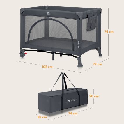 Lionelo - Resesäng LAURA Betonggrå