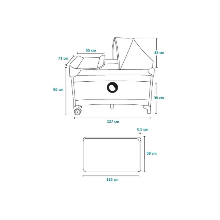 Lionelo - Resesäng SVEN PLUS grå