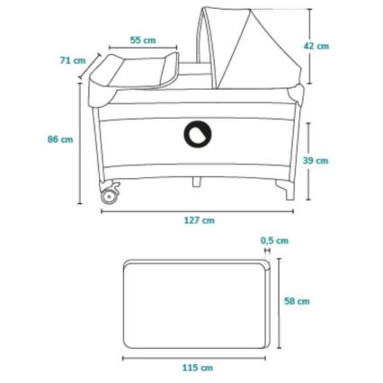 Lionelo - Resesäng SVEN PLUS grå