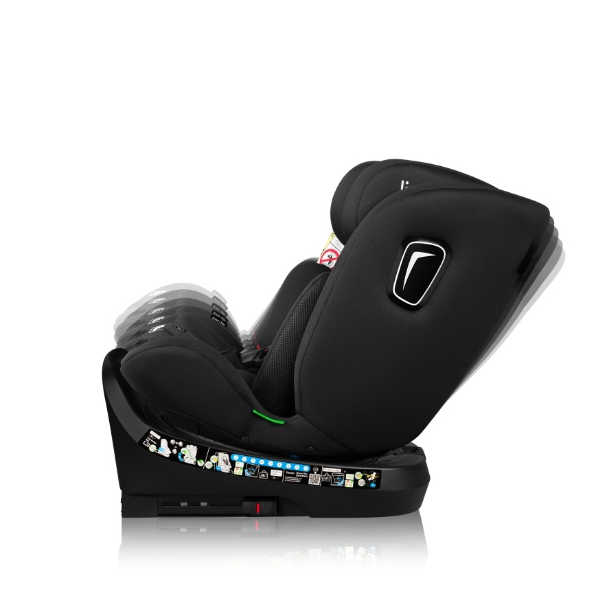 Lionelo - Roterbar bilbarnstol BRAVE i-Size med bas 40-150 cm Black Carbon