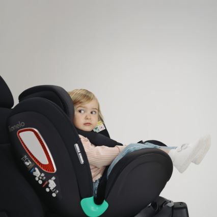 Lionelo - Bilbarnstol med roterbar bas ANTOON PLUS i-Size 40-105 cm Black Onyx