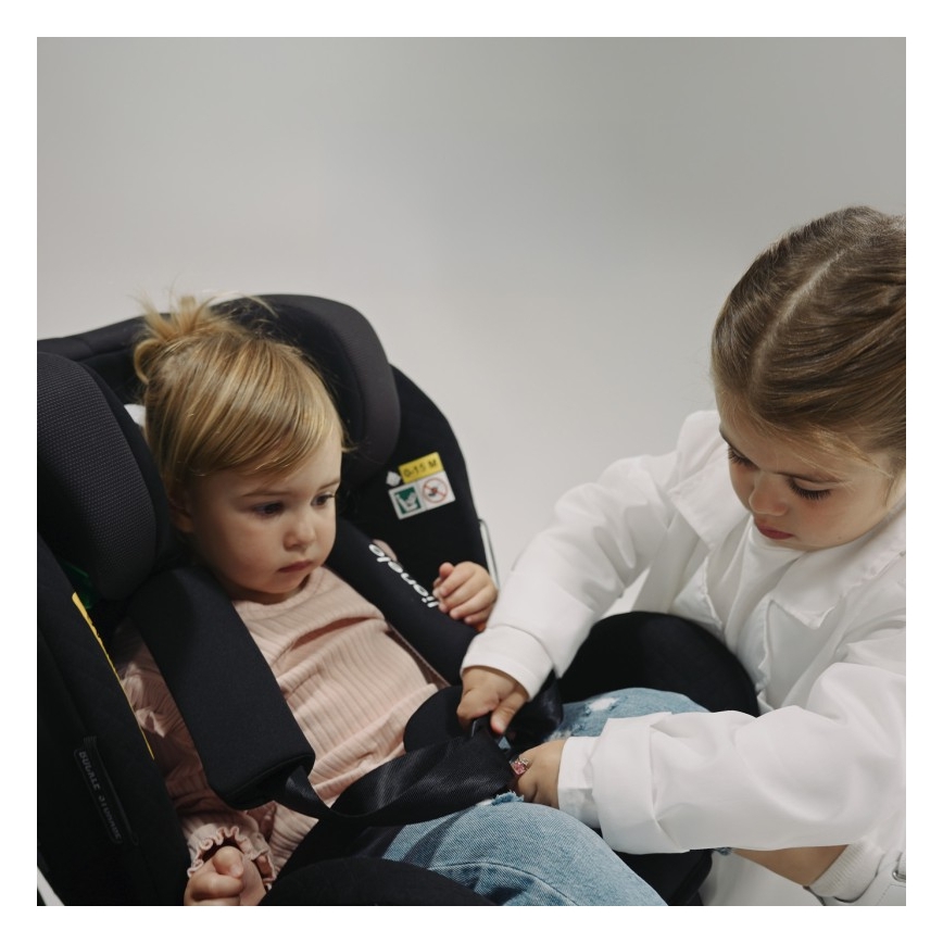 Lionelo - Bilbarnstol med roterbar bas ANTOON PLUS i-Size 40-105 cm Black Onyx