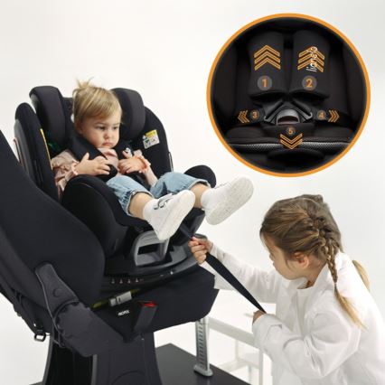 Lionelo - Bilbarnstol med roterbar bas ANTOON PLUS i-Size 40-105 cm Black Onyx