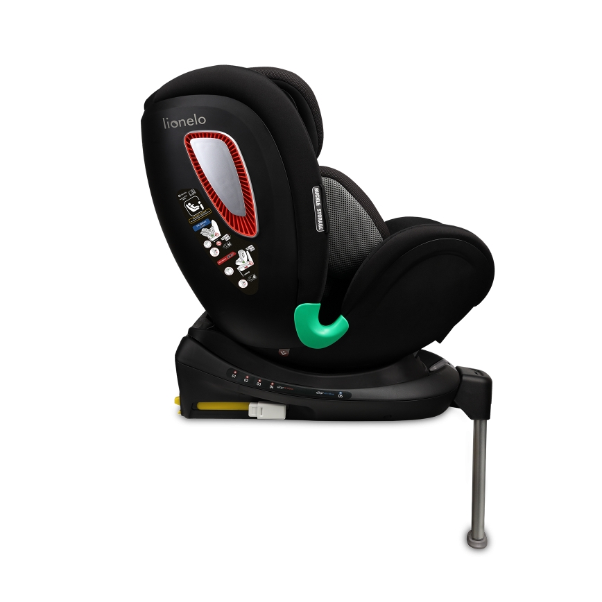 Lionelo - Bilbarnstol med roterbar bas ANTOON PLUS i-Size 40-105 cm Black Onyx