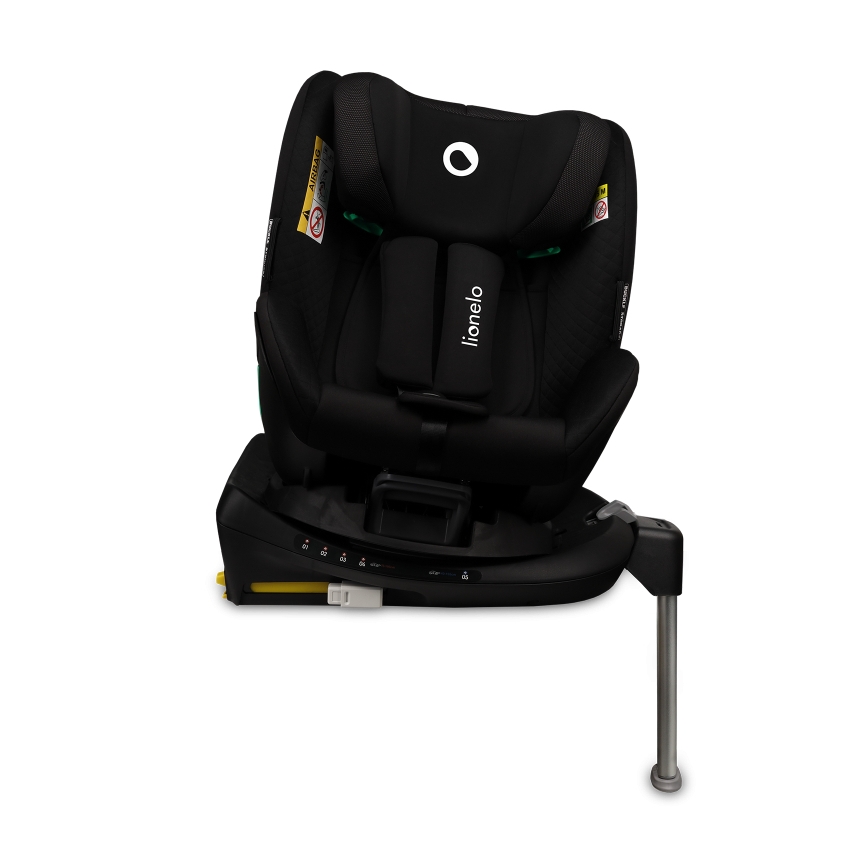 Lionelo - Bilbarnstol med roterbar bas ANTOON PLUS i-Size 40-105 cm Black Onyx