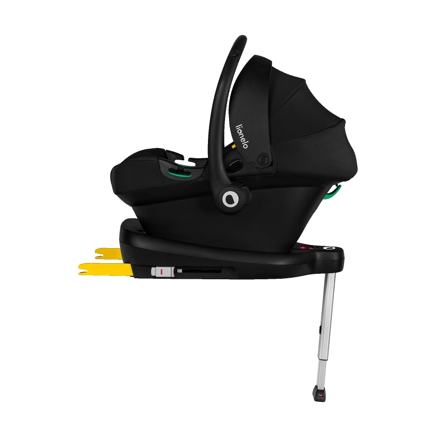Lionelo - Roterbar bilbarnstol med bas ASTRID SET i-Size 40-87 cm Svart/Grå