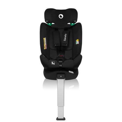 Lionelo - Roterbar bilbarnstol med bas BRAAM AIR i-Size 40-150 cm Black Carbon