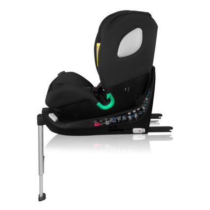 Lionelo - Roterbar bilbarnstol med bas BRAAM AIR i-Size 40-150 cm Black Carbon