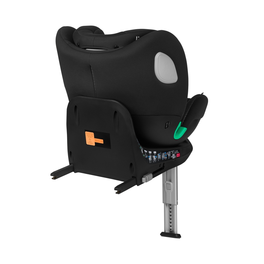 Lionelo - Roterbar bilbarnstol med bas BRAAM AIR i-Size 40-150 cm Black Carbon