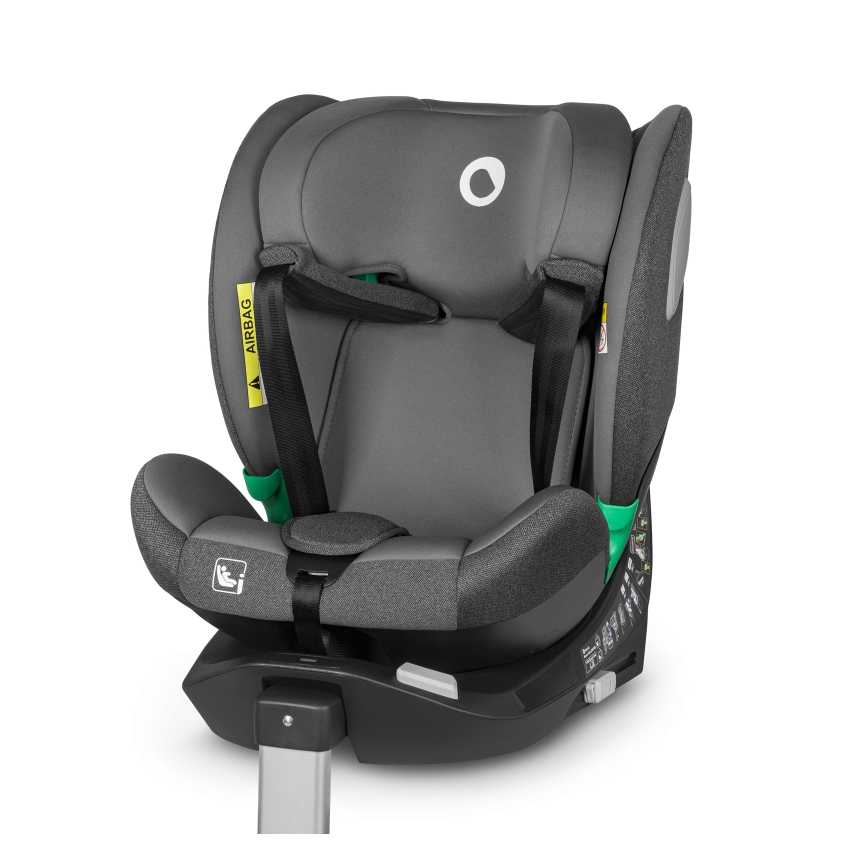 Lionelo - Roterbar bilbarnstol med bas BRAAM i-Size 40-150 cm Grey Stone