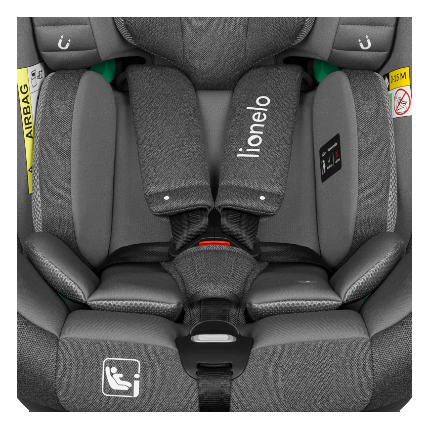 Lionelo - Roterbar bilbarnstol med bas BRAAM i-Size 40-150 cm Grey Stone