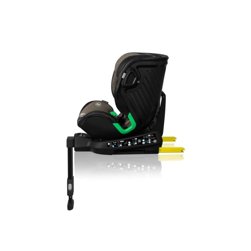 Lionelo - Roterbar bilbarnstol med bas HARMONY i-Size 40-150 cm svart/olivgrön
